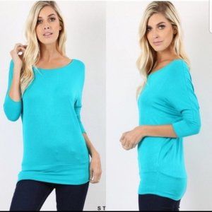 Rayon Wide Scoop Neck Dolmon